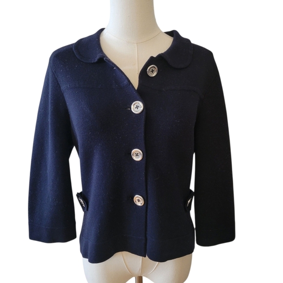 Banana Republic Blue 2 Piece Sweater Knit Suit Size 8 - Picture 7 of 9